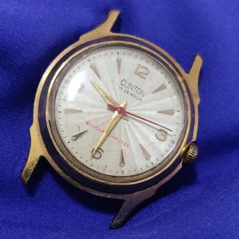 Clinton vintage made in Germany 17 Jewels Men's Watch - Parts or Repair